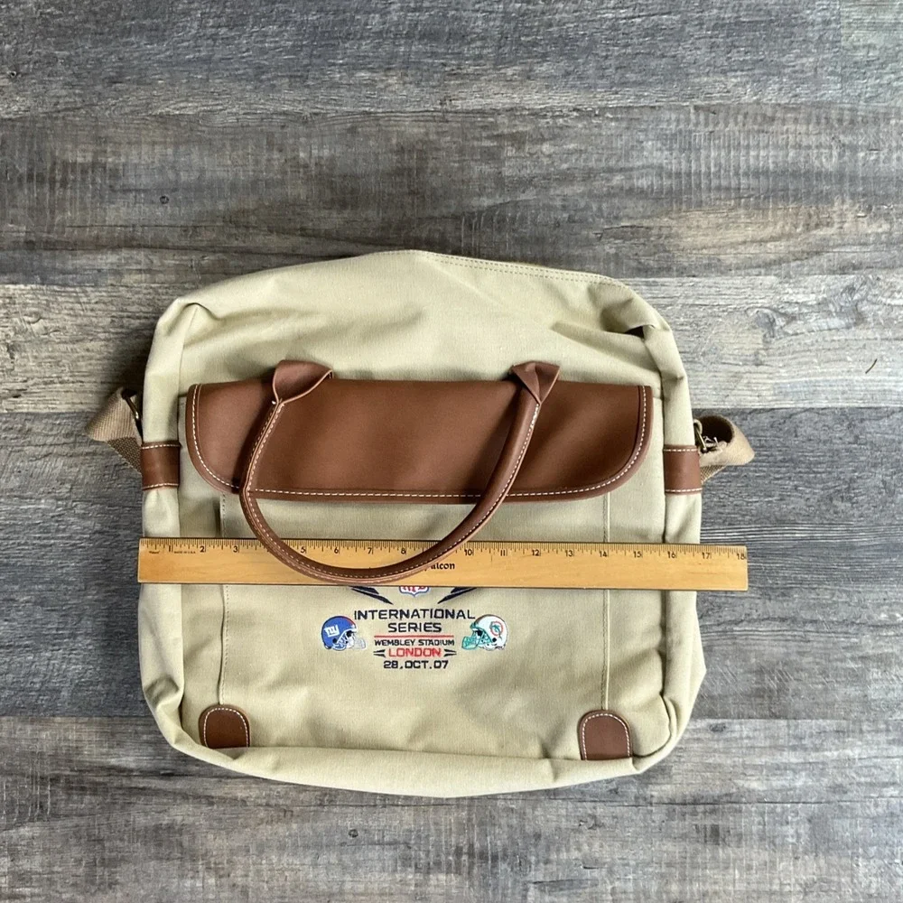 NFL Messenger Bag Wembley London 2007 Giants vs Dolphins Laptop Canvas Case Rare